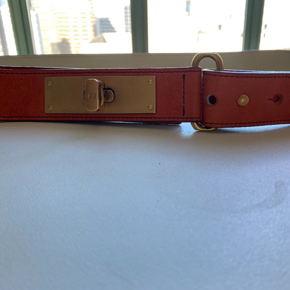 Escada Orange Leather Belt - Picture 1 of 16